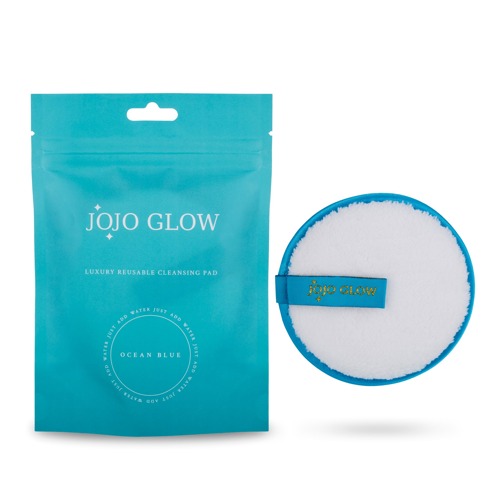 JoJo Glow Reusable Makeup Remover Pads (Pack of 1), Ocean Blue - Microfibre Facial Cloths