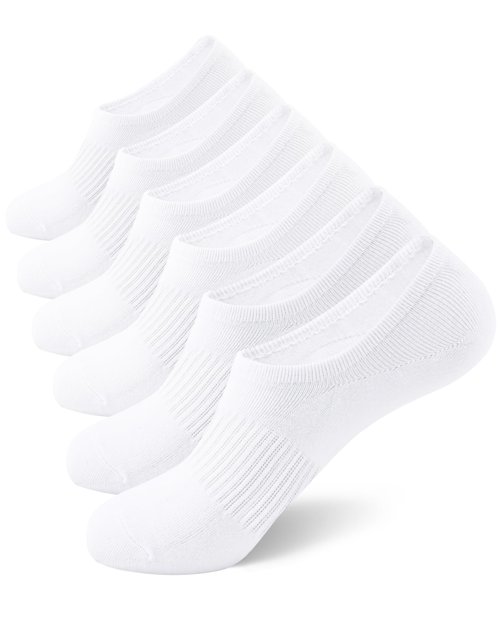 SIXDAYSOXNo Show Socks Womens Cotton 6-8 Pairs Low Cut Invisible Non-Slip Socks Size 5-9/9-11