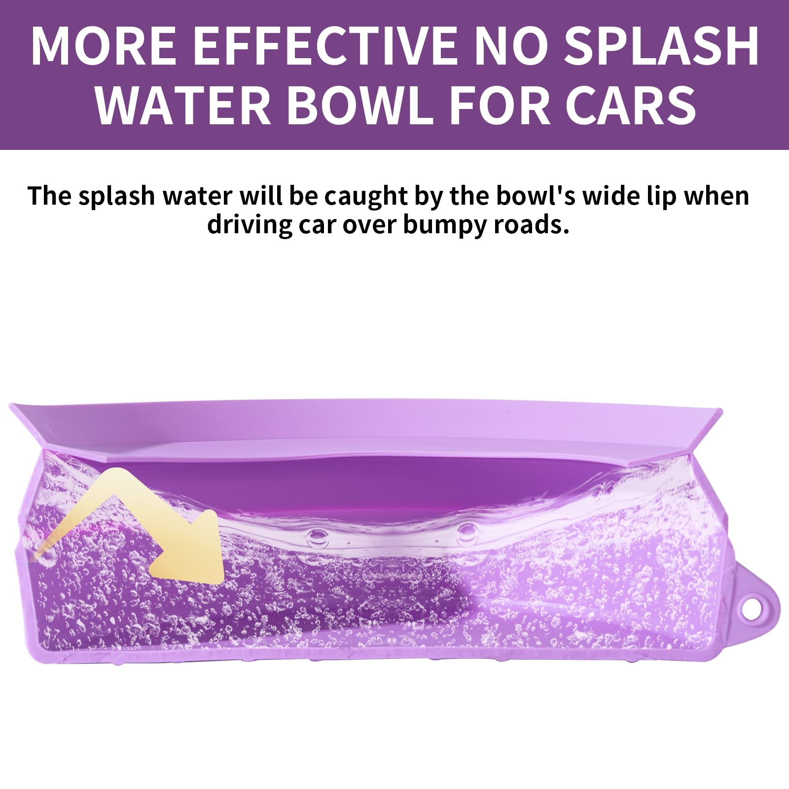 SLSON Non Spill Dog Water Bowl for Car Collapsible Dog Travel Bowl Integrated Molding Portable Pet Drinking Bowl for Road Trip (Light Purple) - Image 3