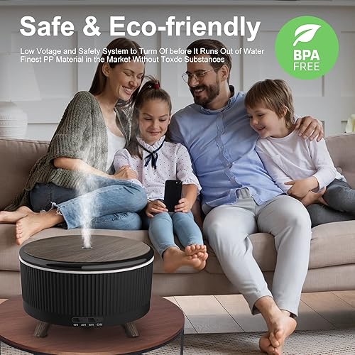 Miniatura 10 de Difusores para humidificadores de aceites esenciales, 16.9 fl oz, aceites esenciales, difusor de aromaterapia para habitaciones grandes, 7 luces de