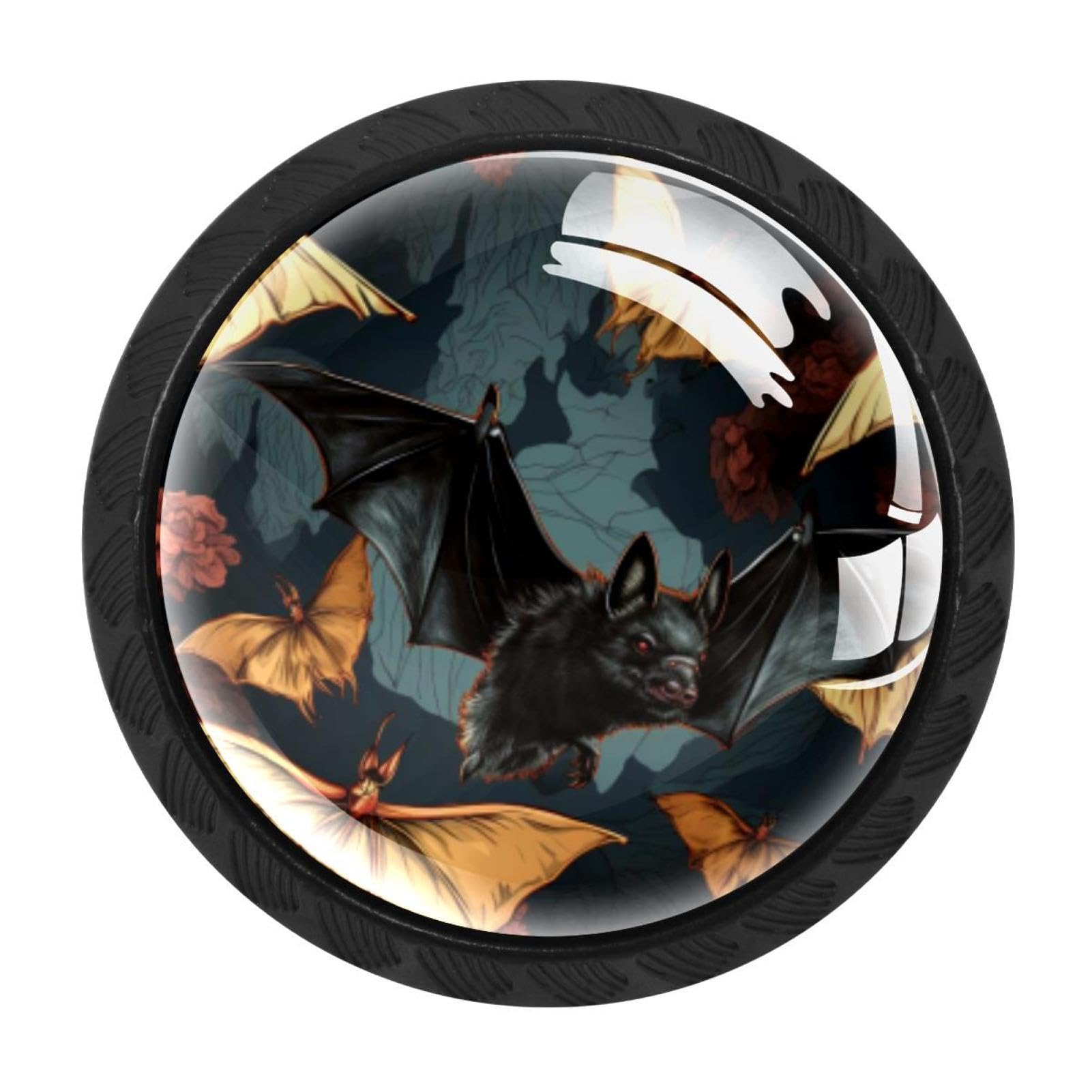 CHENZZZZ 4 Pack Cabinet Handles Black Bat Cabinet Knobs Draw