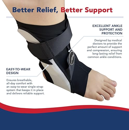 Miniatura 7 de Tobillera desarrollada por médicos para esguince de tobillo, férula estabilizadora de apoyo para pie lesionado, soporte para pie, tendinitis de
