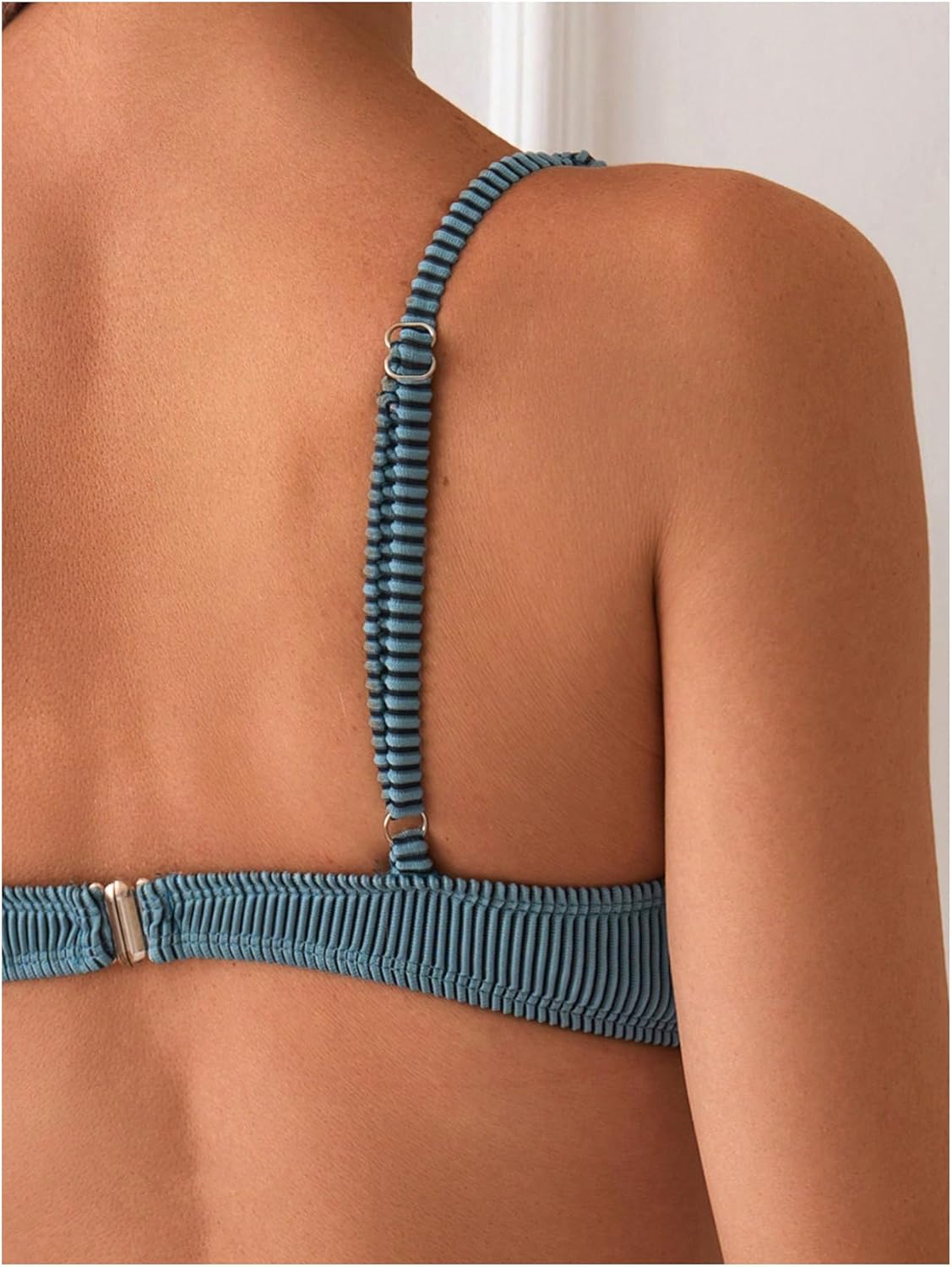 SweatyRocks Women's 2 Piece Bikini Set Striped Print Spaghetti Strap Push Up Swimsuit - Image 5