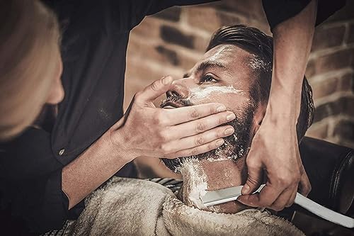 Miniatura 4 de Krisp Beauty White - Maquinillas de afeitar rectas profesionales para hombres, maquinilla de afeitar de borde recto para afeitado cercano, navajas