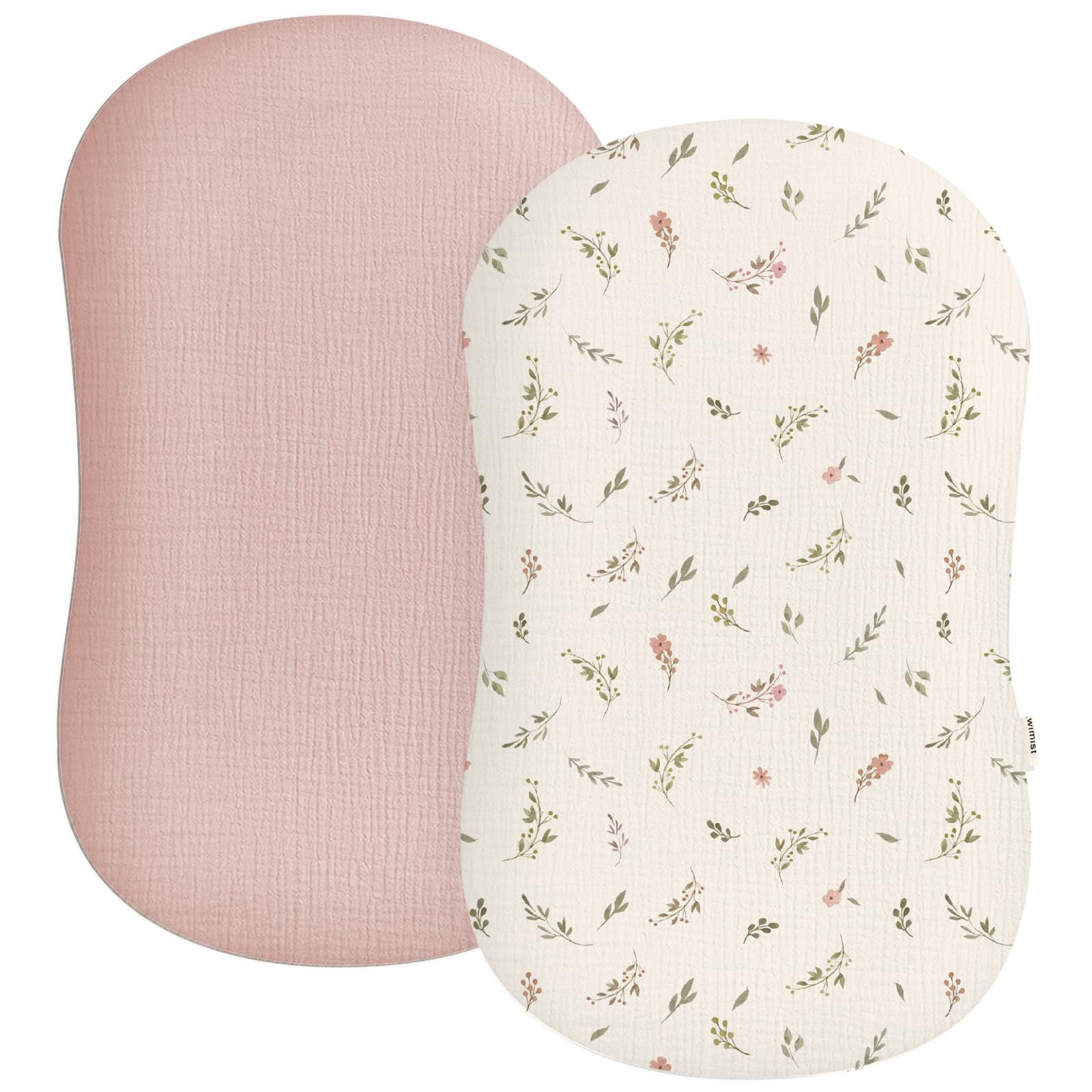 Photo 1 of Muslin Baby Lounger Cover 2 Pack, Soft Breathable Newborn Lounger Pillow Cover for Boys Girls Infant (Petal Leaf)