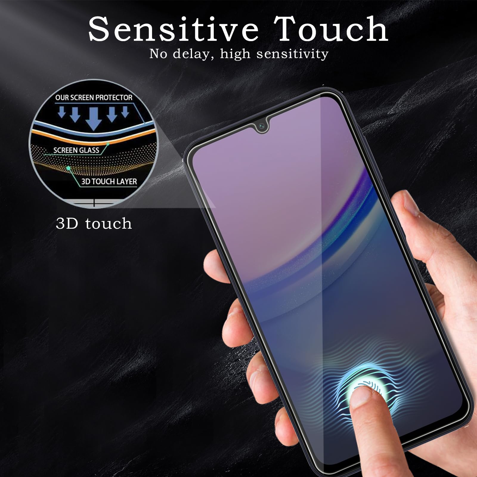 Pellicola protettiva per la privacy per Samsung Galaxy A15/A25, accessori in vetro temperato infrangibile, pellicola in vetro temperato anti spia, compatibile con custodie, ultra resistente, durezza