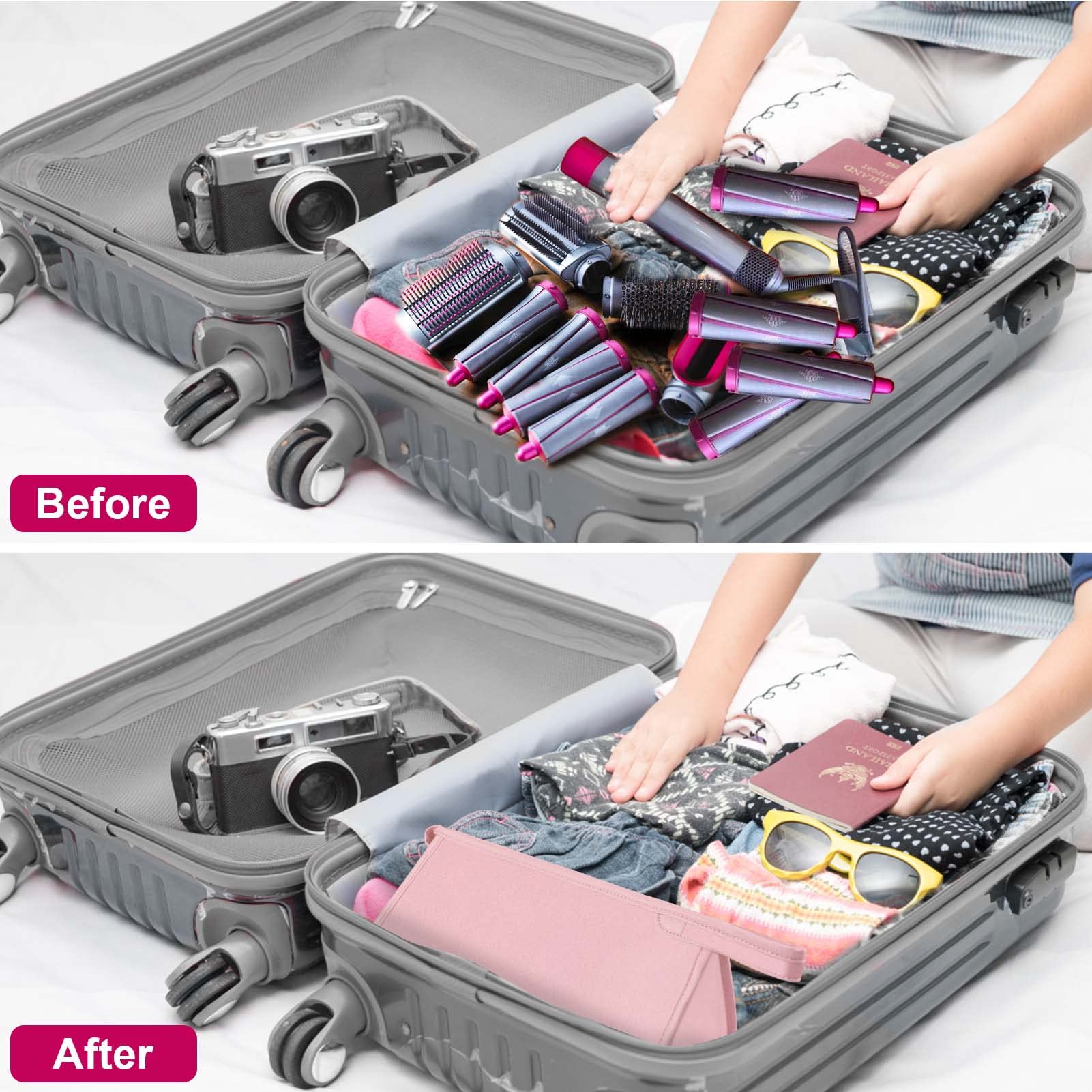Etui Podróżne do Dyson Airwrap Styler/Shark Flexstyle, Przenośna Torba do Suszarki Dyson Supersonic, Wodoodporna, Odporna na Zarysowania, Pyłoszczelna i Wstrząsy