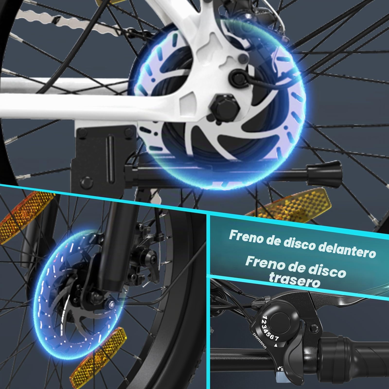 COLORWAY BK11M Bicicleta Eléctrica Plegable 20"×3.0, Motor 250W, Batería Extraíble 36V 12Ah, Cambio 7 Velocidades, Autonomía hasta 90 km, Frenos de Disco, E-Bike Urbana para Adultos
