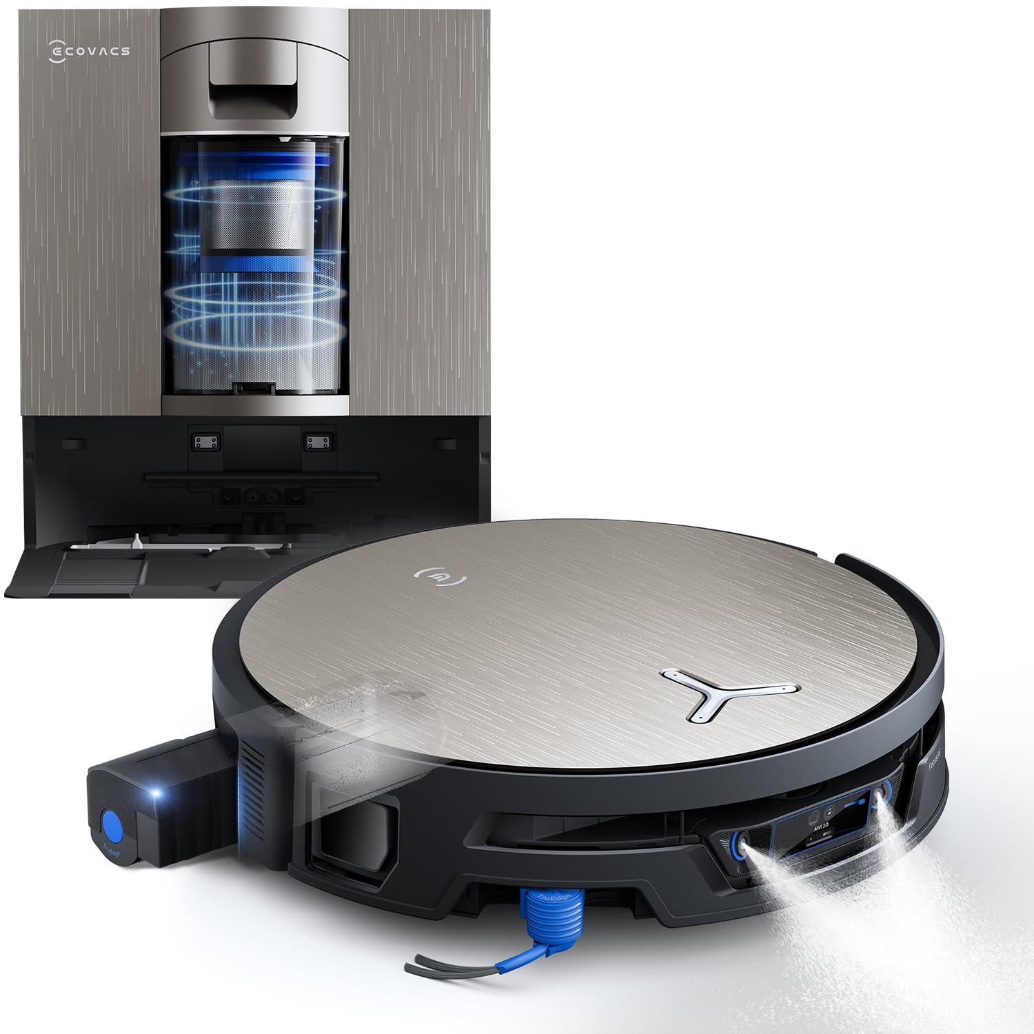 ECOVACS X12S OMNICYCLONE Robot Aspirapolvere Lavapavimenti 27.000 Pa | Pulizia Potente e Continua, Rimuove Macchie, Polvere e Peli, Anche Lungo Bordi e Tappeti, Rullo Smart Esteso, Anti-Groviglio