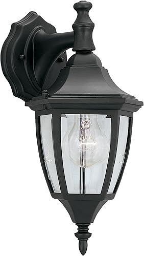 Designers Fountain 2461-BK Today's Home - Farol de pared para exteriores, 14.25 pulgadas de alto, color negro