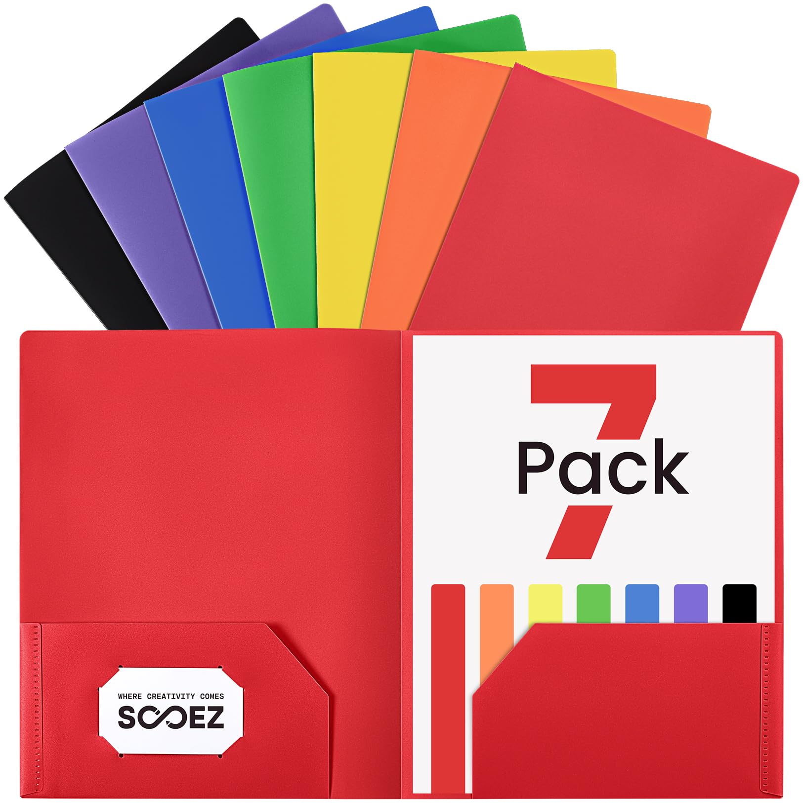 Amazon.com : Sooez 7 Pack Folders with Pockets, 2 Pocket Folders