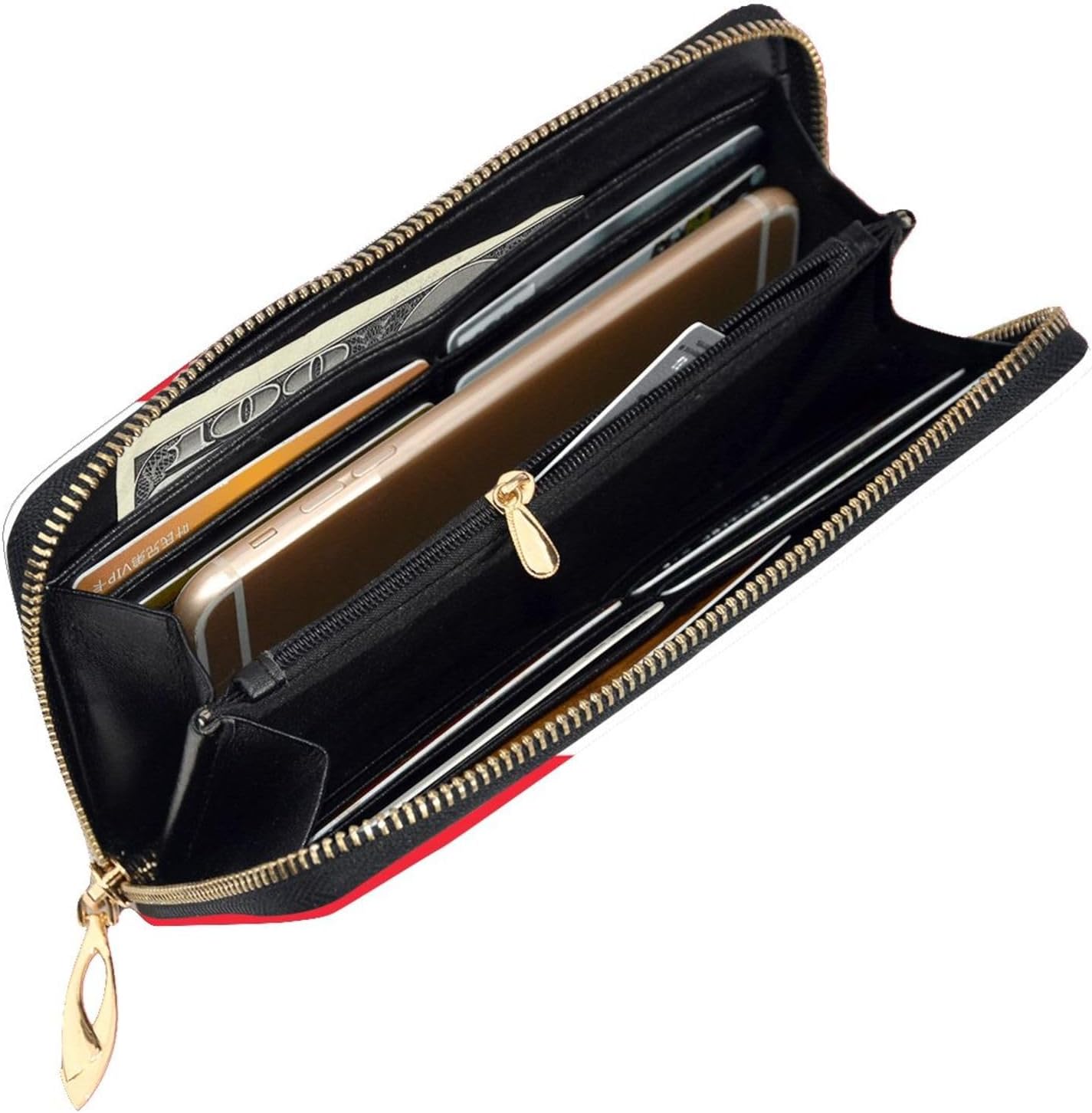 Austrian flag Women's wallet, clutch wallet, with zipper, large capacity.