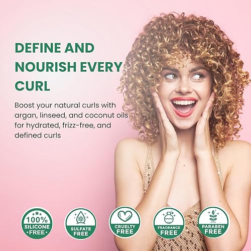 Miniatura 4 de Champú de control rizado y raíces saludables mejora los rizos, hidrata con aceites de argán y jojoba, define rizos naturales para cabello ondulado y