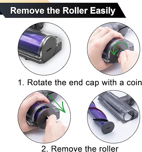 Miniatura 7 de Paquete de 2 cepillos de rodillo de repuesto para limpiador de cabezal de motor de liberación rápida de la marca ilovelife compatible con Dyson V10