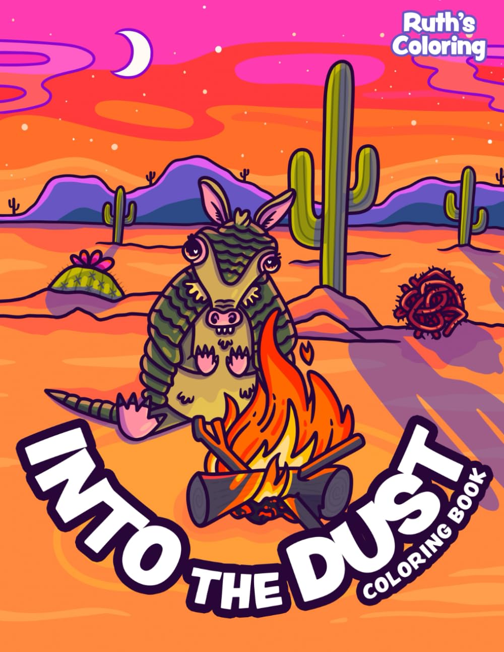 Into The Dust Coloring Book: Hand-Drawn Illustrations with Relaxing Bold Lines for All Ages (Easy Coloring)