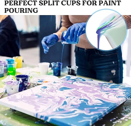 Miniatura 4 de LET'S RESIN Taza dividida de 17 onzas16.9 fl oz con asa, tazas divididas gruesas y fáciles de limpiar para verter pintura con 5 canales, tazas