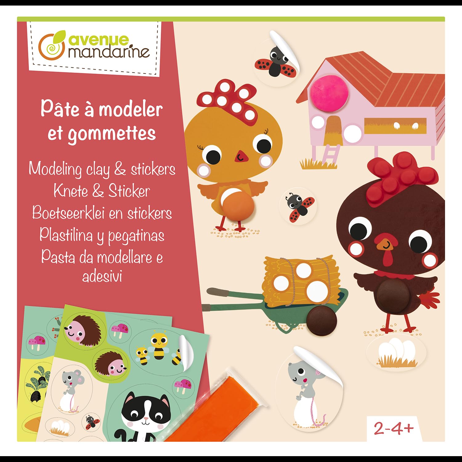 Avenue Mandarine KC161C - One Children's Creative Set - Model Clay and Stickers - from 2 Years Old - Children's Creative and Leisure Activity - DIY KIT