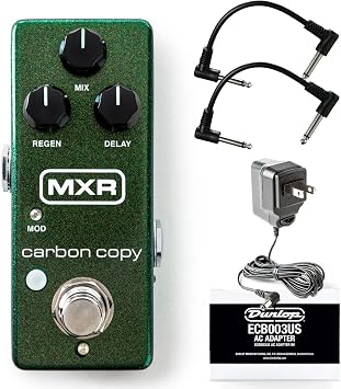 MXR M299 Carbon Copy Mini Analog Delay Bundle with 2 Patch Cables and Dunlop ECB003 Power Supply m299bundle 0