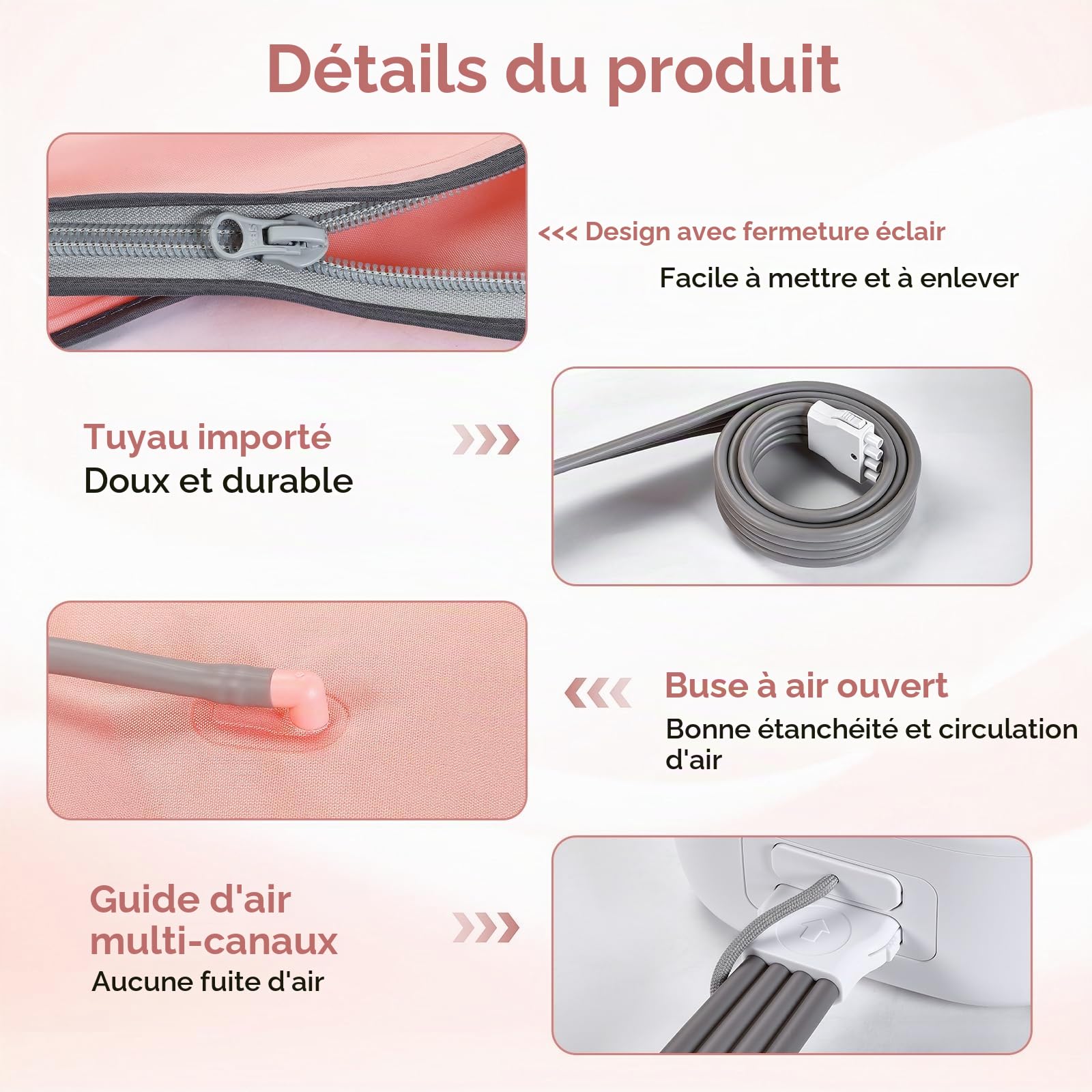 Appareil De Massage 3-En-1 à Compression D‘Air Pour Mains, Jambes Et Bas Du Dos - Pompe Ultra-Silencieuse, 4 Cellules IndéPendantes, 10 Niveaux De Pression, Minuterie, 4 Programmes Automatiques