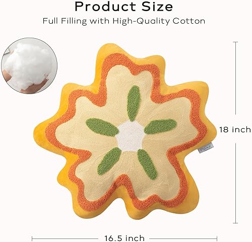 Miniatura 2 de Ashler - Almohada con forma de flor, bonito cojín de flores para sofá, exquisito patrón de flores, almohadas decorativas para sofá, cama, silla,