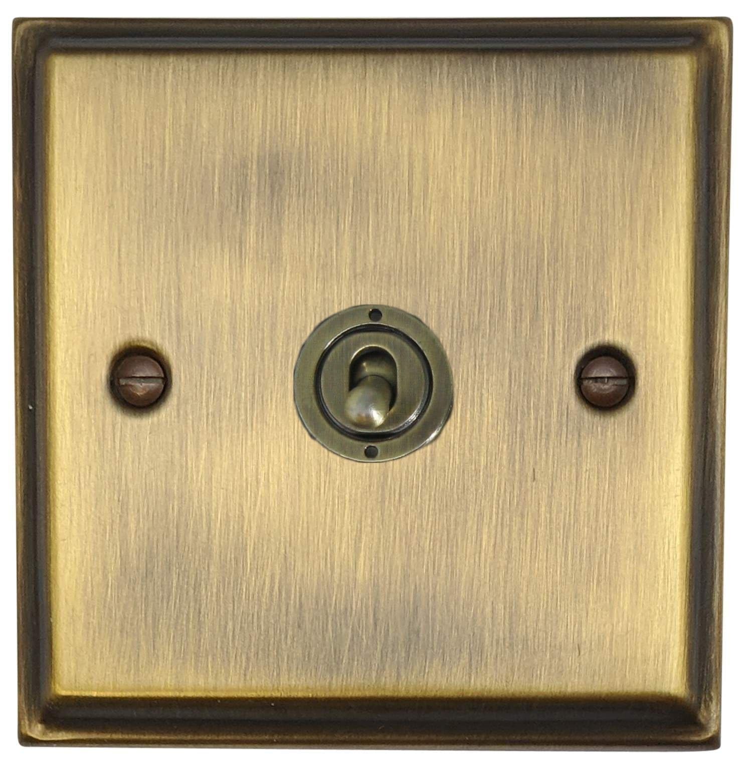 G&H Brassware Deco Antique Brass Toggle Switch (1 Gang) - Dab281