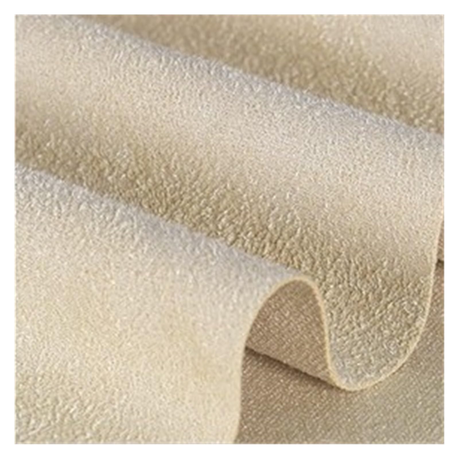 FIgpmwld Faux Suede Fabric, Single-Sided Elastic Frosted Faux Suede Fabric Multicolor by Meters(Beige White)
