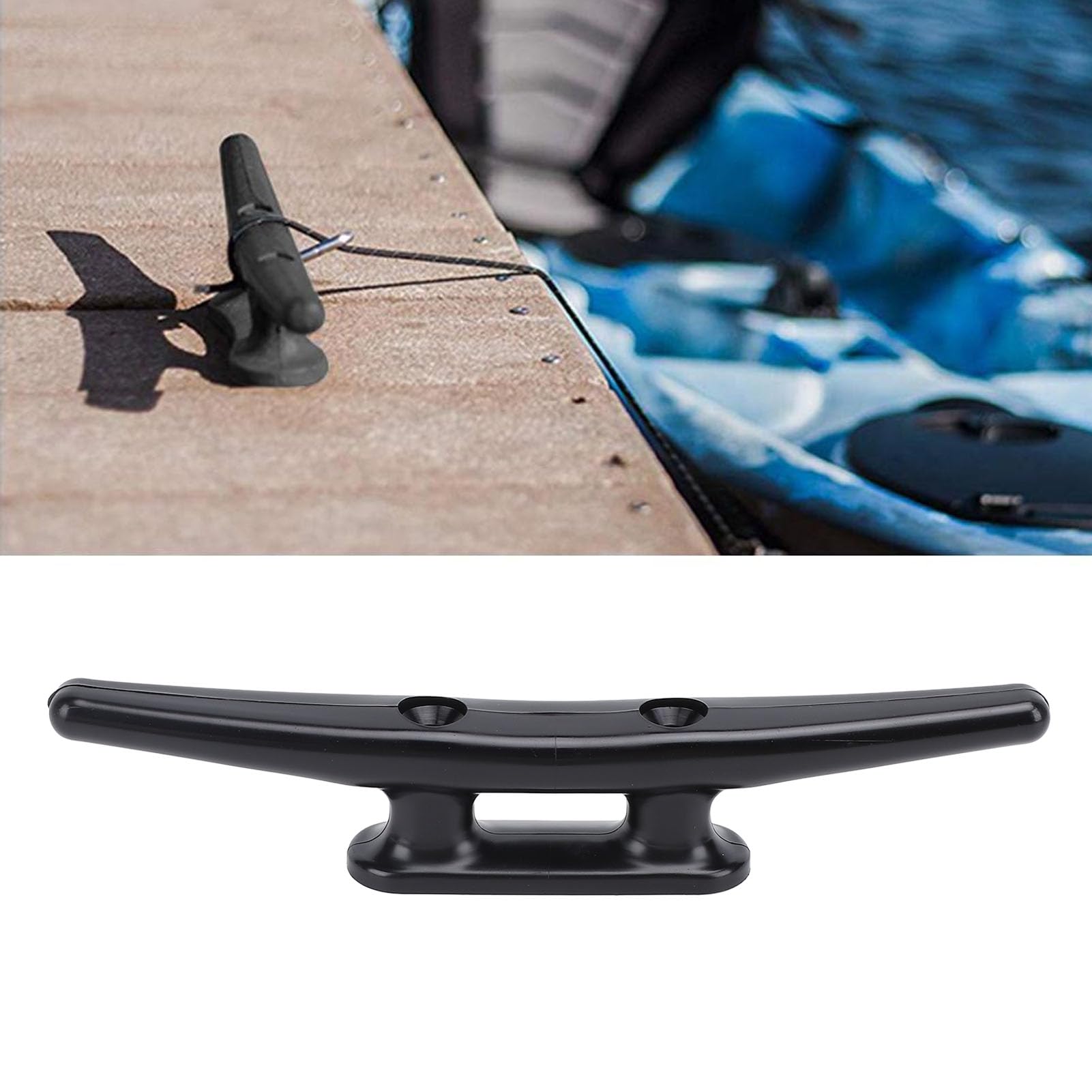 Black Nylon Boat Cleat Strong Tensile Strength Marine Deck Nautical Decor (200mm)