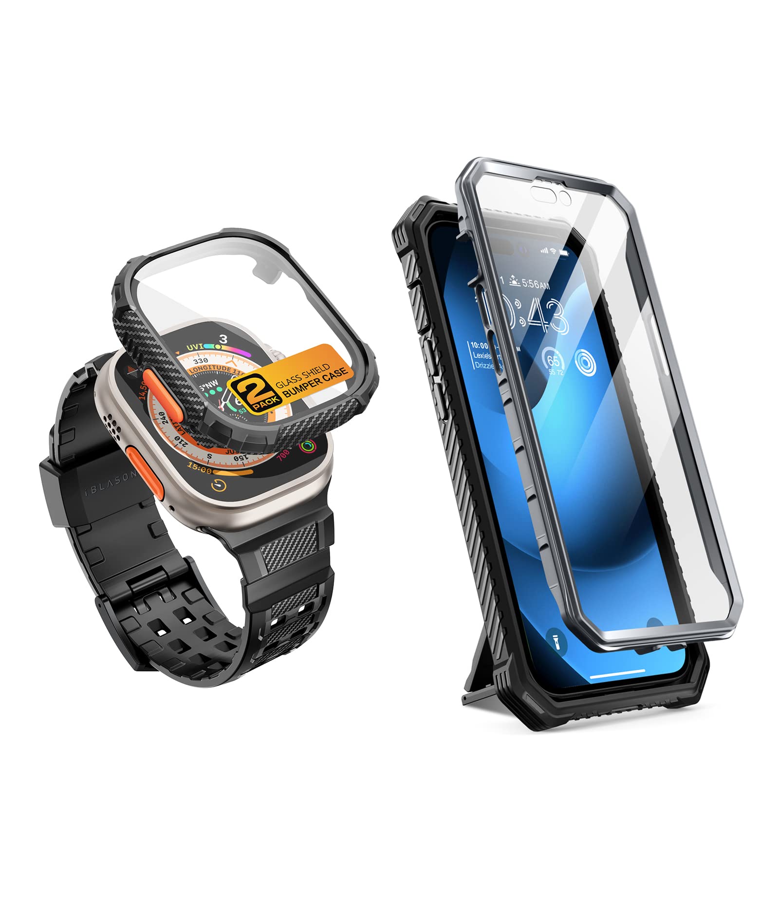 i-Blason Armorbox Designed for iPhone 14 Pro Max Case & Apple Watch Ultra Band [49mm]