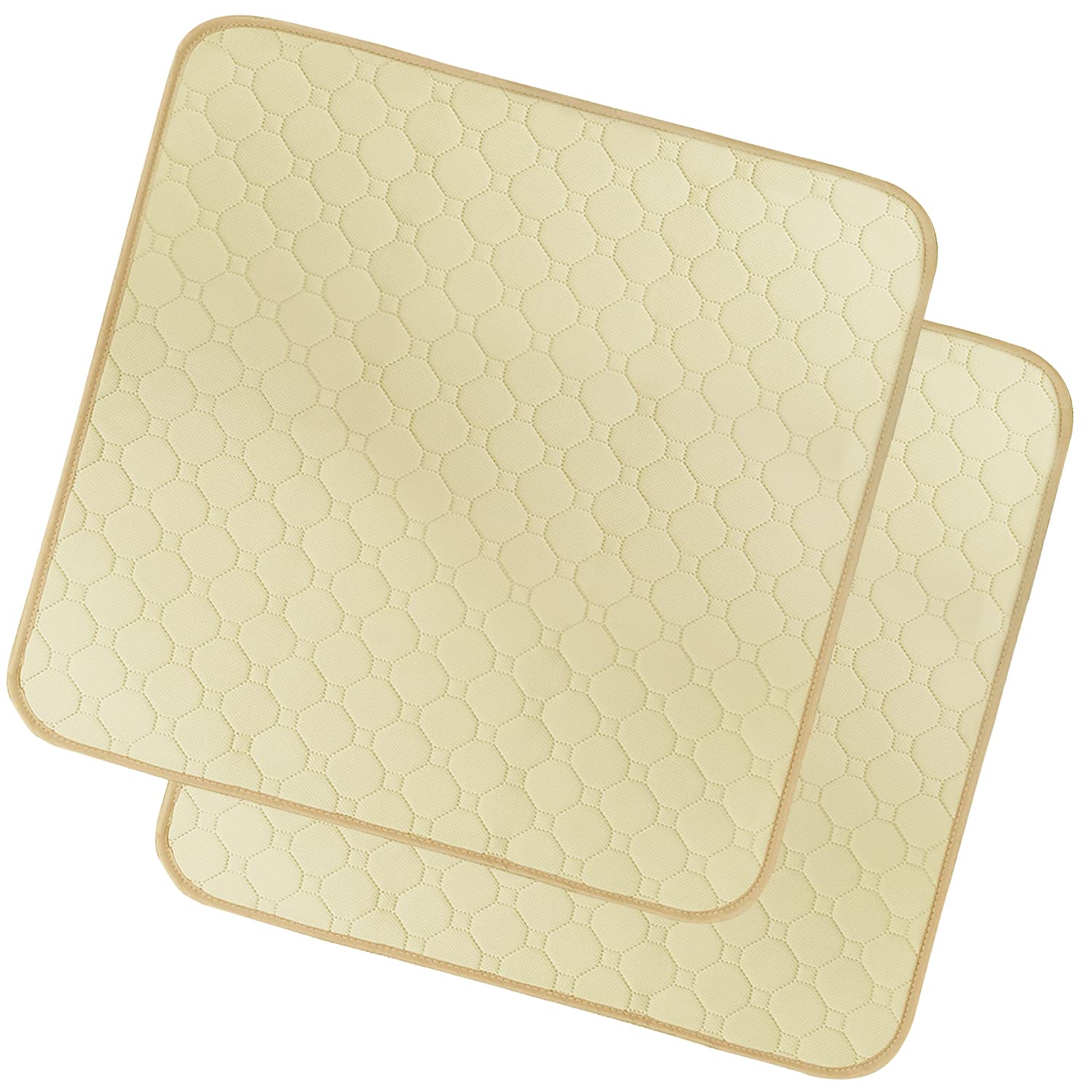 Tvouanz Girls Beige/Grey/Coffee Incontinence Chair Pad Washable 2 Pack, Anti-Slip Reusable Incontinence Bed Protector, Washable Seat Pad, Bed Chair Pad Large ( 21*22 Inch)