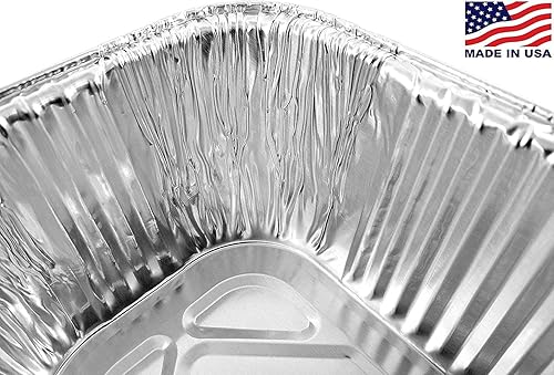 Miniatura 5 de PACTOGO Moldes rectangulares desechables de aluminio de 5 libras para servir, hornear, cocinar, asar, asar, pasteles, fabricados en Estados Unidos
