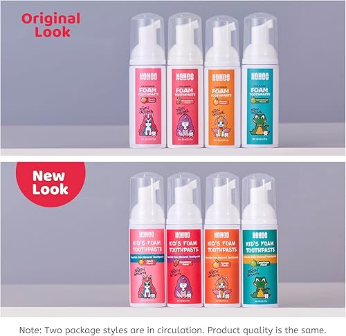 Miniatura 2 de NOHOO Pasta de dientes de espuma sin flúor para niños, sabor a frutas, pasta de dientes de entrenamiento natural para bebés y niños pequeños,