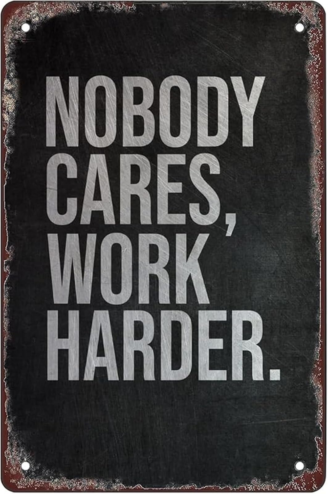 Vintage Metal Plaque Nobody Cares Work Harder Retro Tin Sign Home Garage Bar Wall Decor Funny Motivational Gift 8 X 12 in