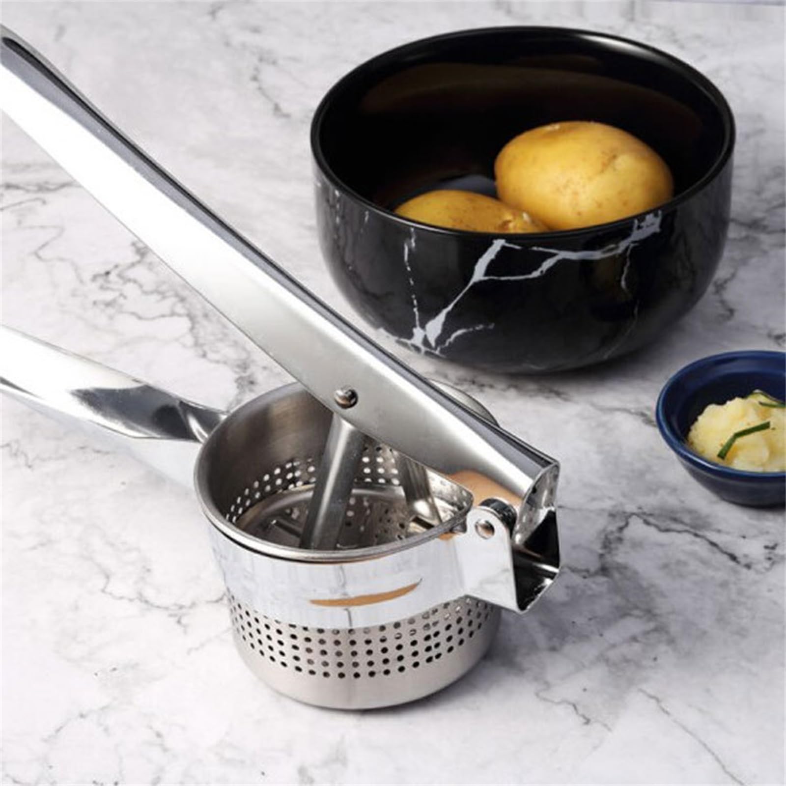 Prensador de Patatas Prensador de Patatas con 3 Discos Intercambiables, machacador de Patatas de acero Inoxidable con Mango, Herramienta de Cocina for Hacer puré de Patatas