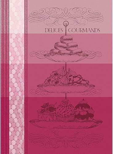 Garnier-Thiebaut, Délices Gourmands, Rose French Jacquard Toalla de cocinaté, 100% algodón