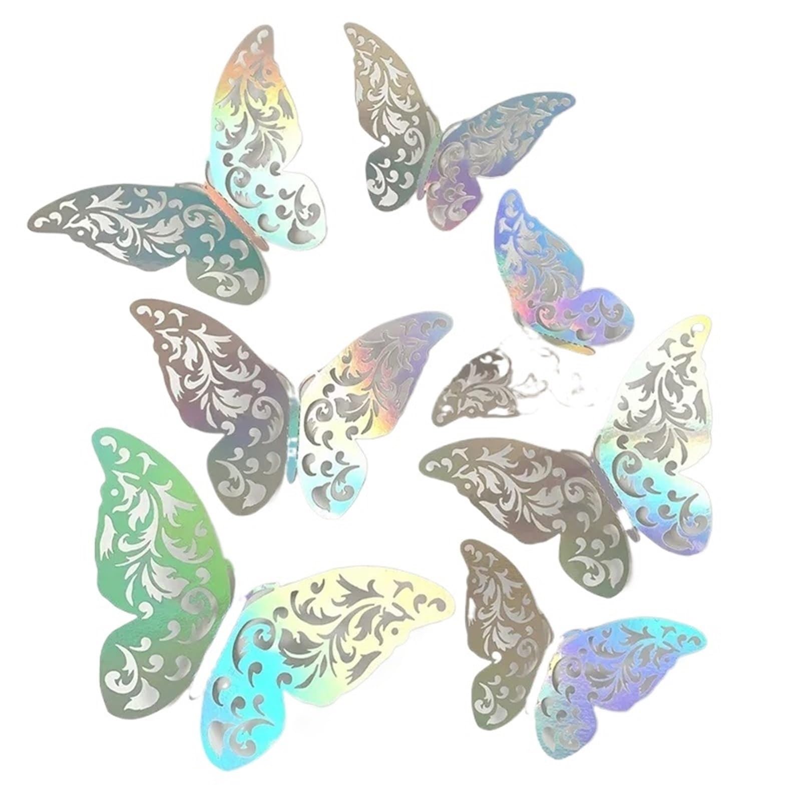 12pcs Sticker 3D Effect Crystal Butterflies Wall Beautiful Butterfly For Kids Room Decal Home Decoration(Color2)