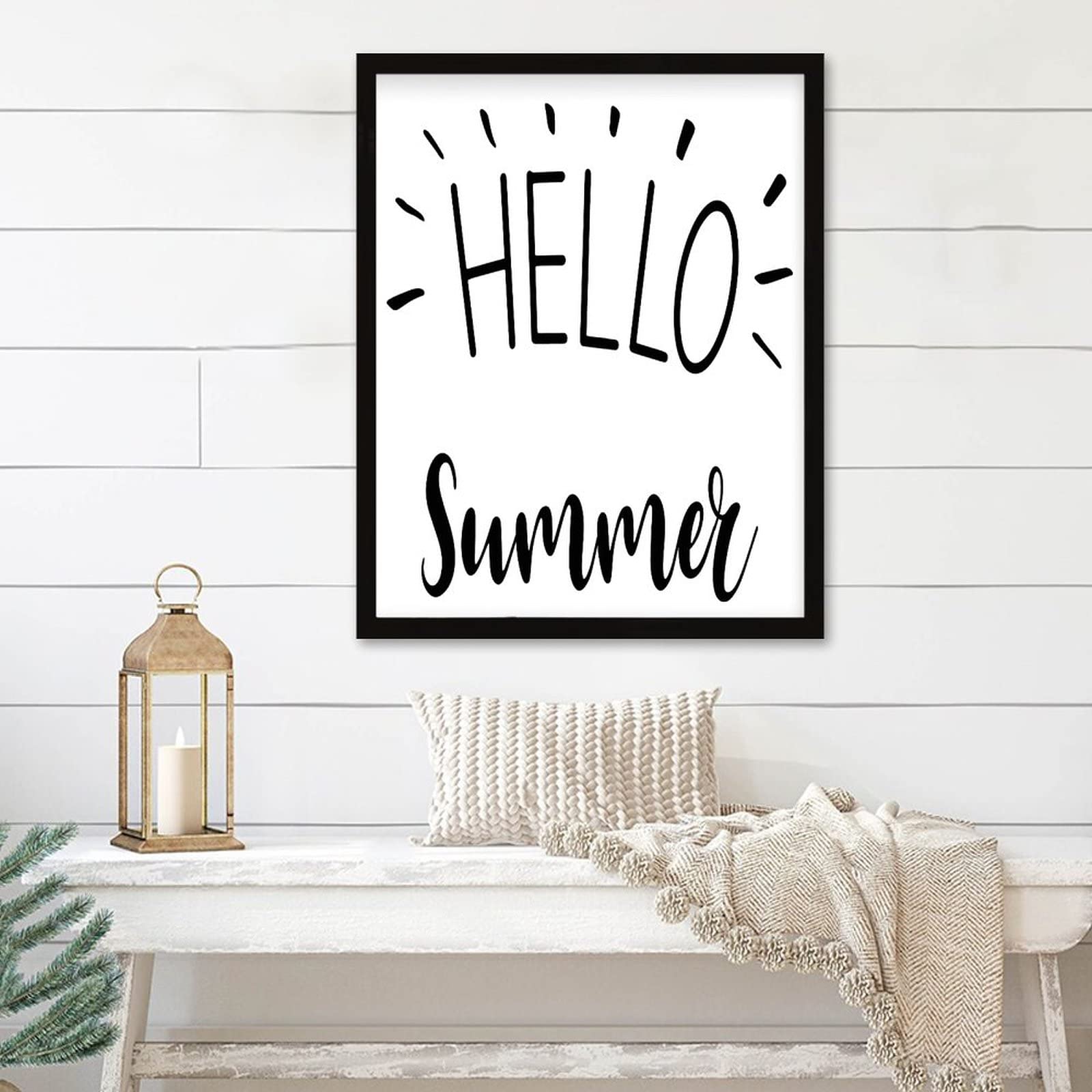 Panneau de table Hello Summer encadré pour rompre la monotonie de votre bureau 40x50