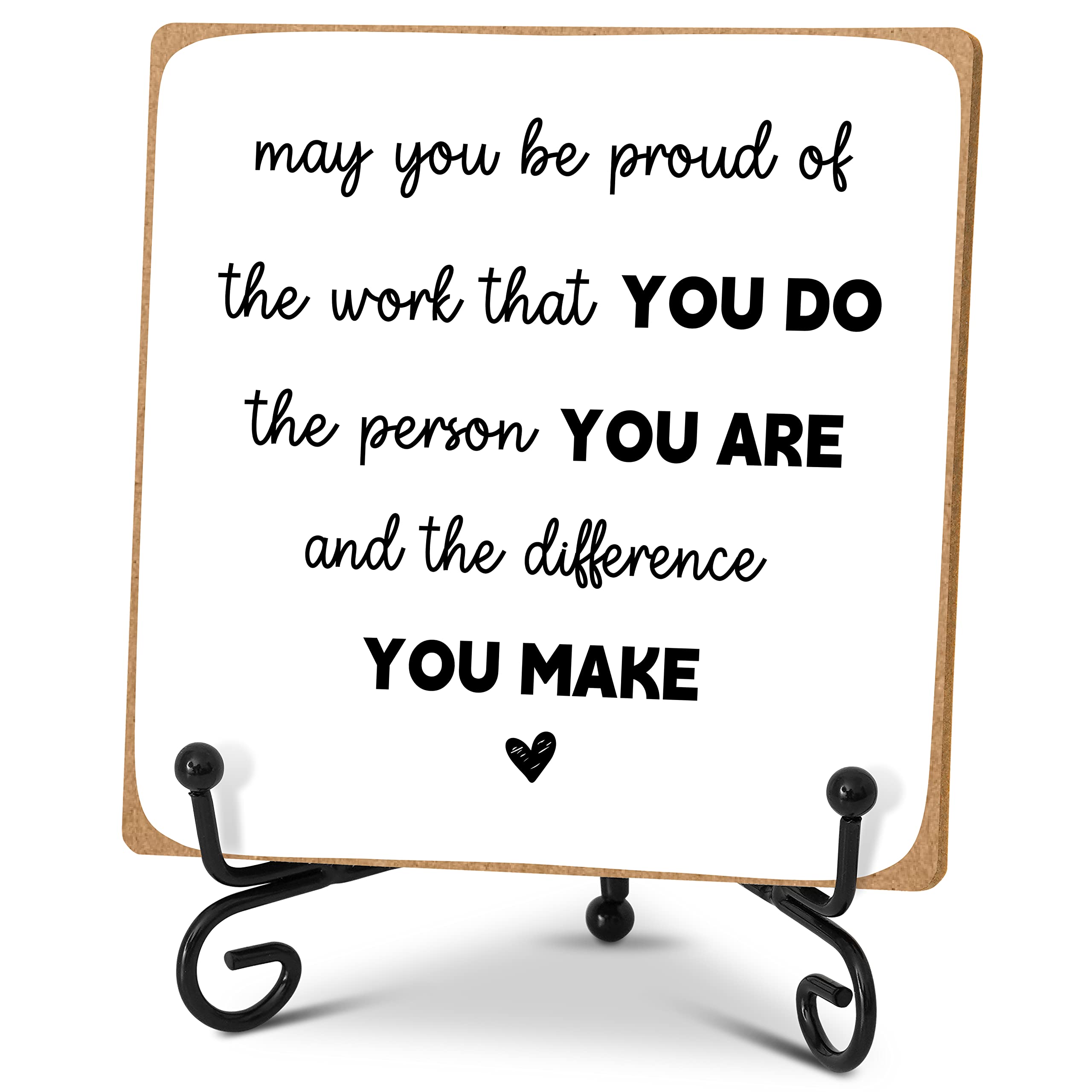 Home Office Desk Decor Wood Plaque with Stand, Coworker Gifts For Women Men Retirement Gifts Going Away Gift Leaving Gifts For Coworker Boss Leader