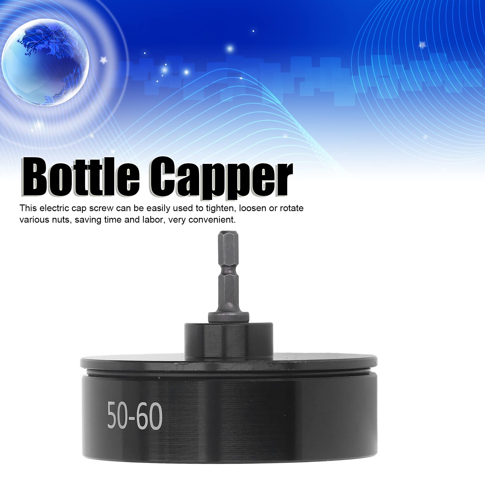 Tyenaza Máquina de Sellado de Tapas Eléctrica, Máquina de Tapado de Botellas de Mano de 50 a 60 MM, Máquina Taponadora de Botellas Automática de Pegamento de Metal e Mano, para Tapar Diámetro 50-60 MM