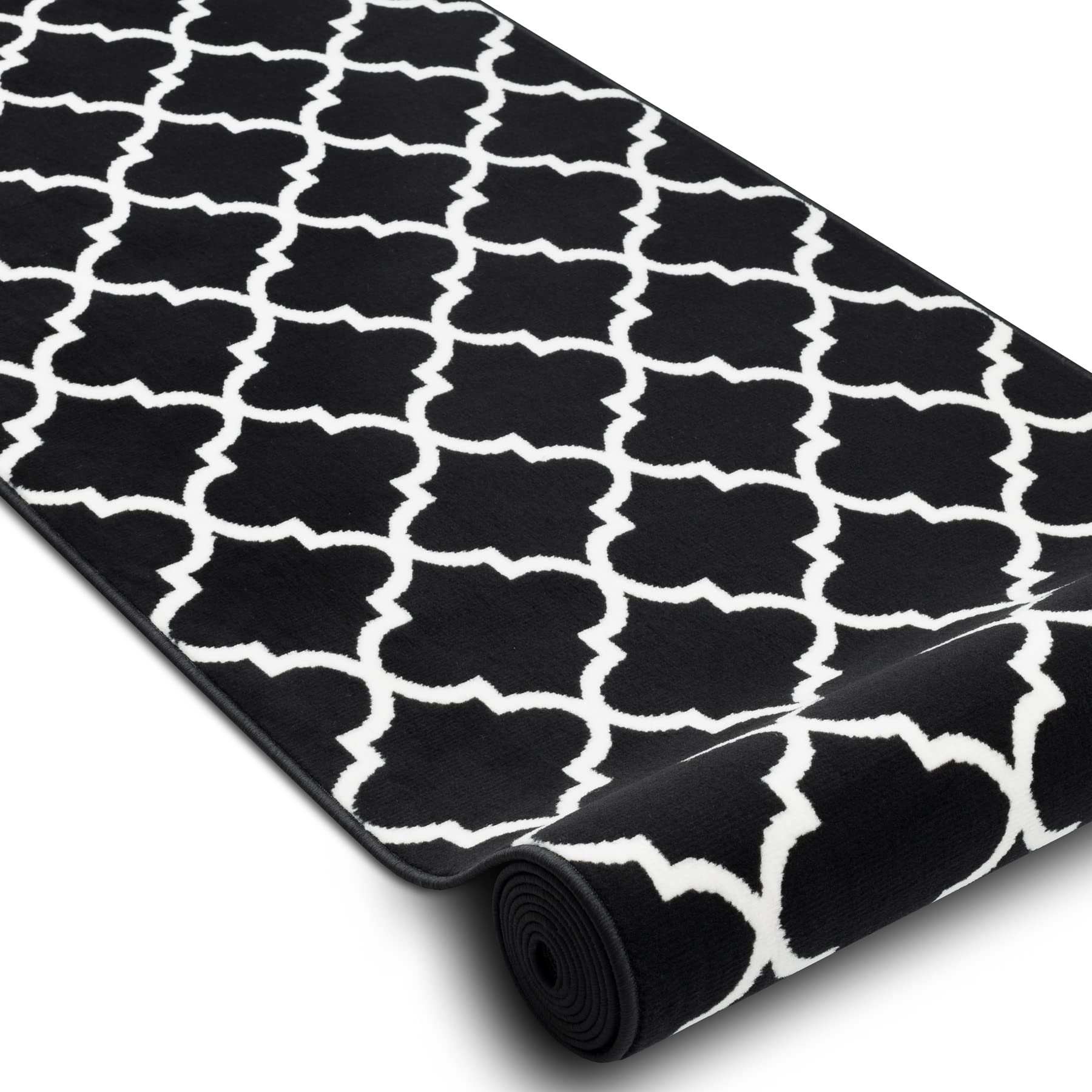 Läufer BCF MORAD Trelis Marokkanisches Spalier schwarz / creme 80x320 cm