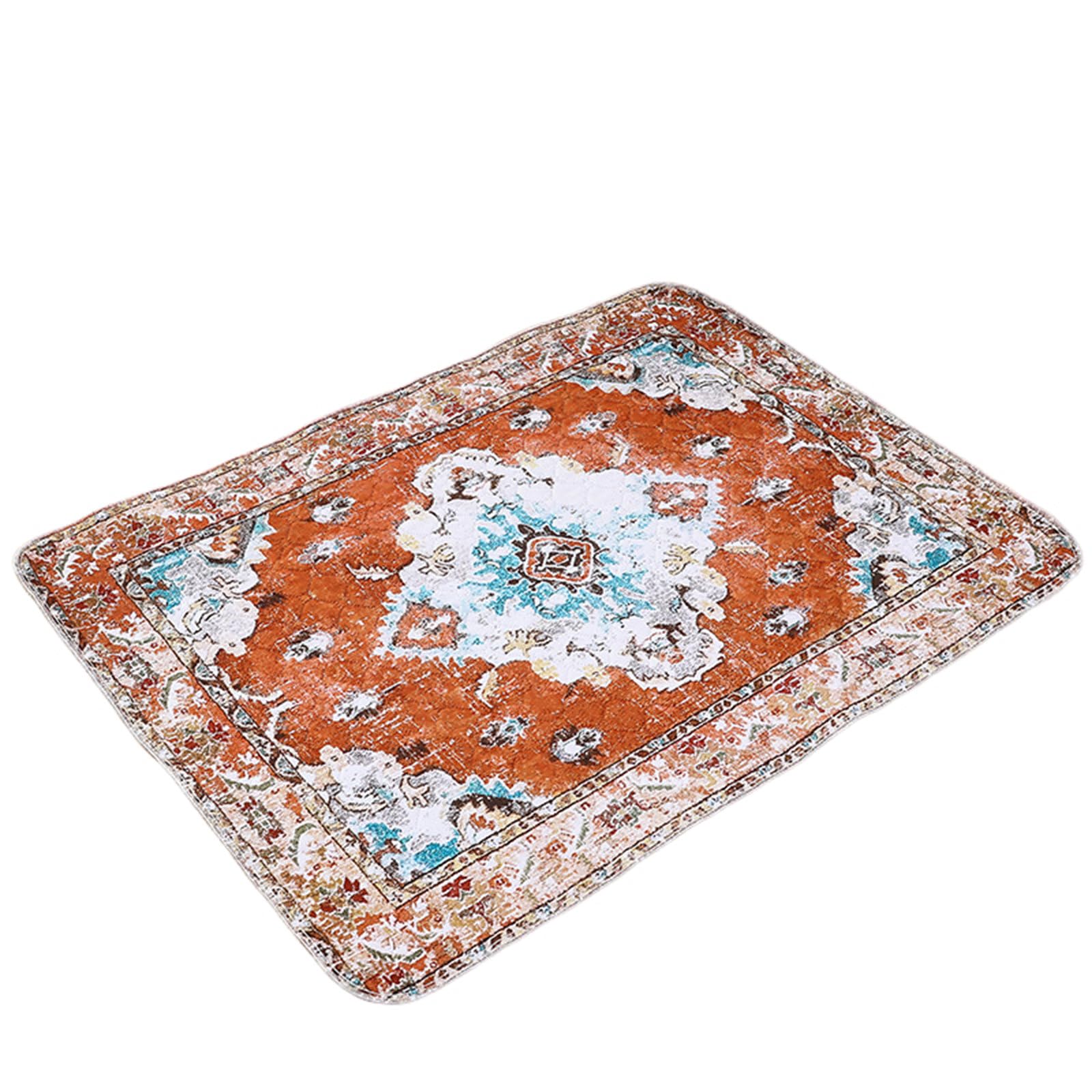FANSU Absorbent Puppy Pads, Mediterranean Print Non-Slip Waterproof Puppy Training Pads Reusable Dog Mat Washable Dog Training Pads Large Puppy Pads for Floor Protector, Couch (100x70cm,Orange)