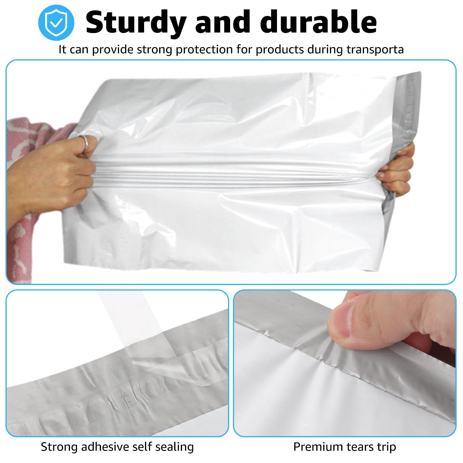100 Stück Versandtaschen Plastik, 40×55 cm Versandbeutel Blickdicht Selbstklebend Versandtaschen Warensendung Versandtüten für Kleidung Logistikverpackungen Transport Verpackungskarton