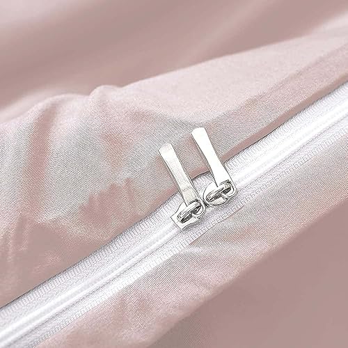 Miniatura 22 de Funda de edredón 100% algodón de 600 hilos, 1 pieza con cierre de cremallera y lazos en las esquinas, funda de edredón