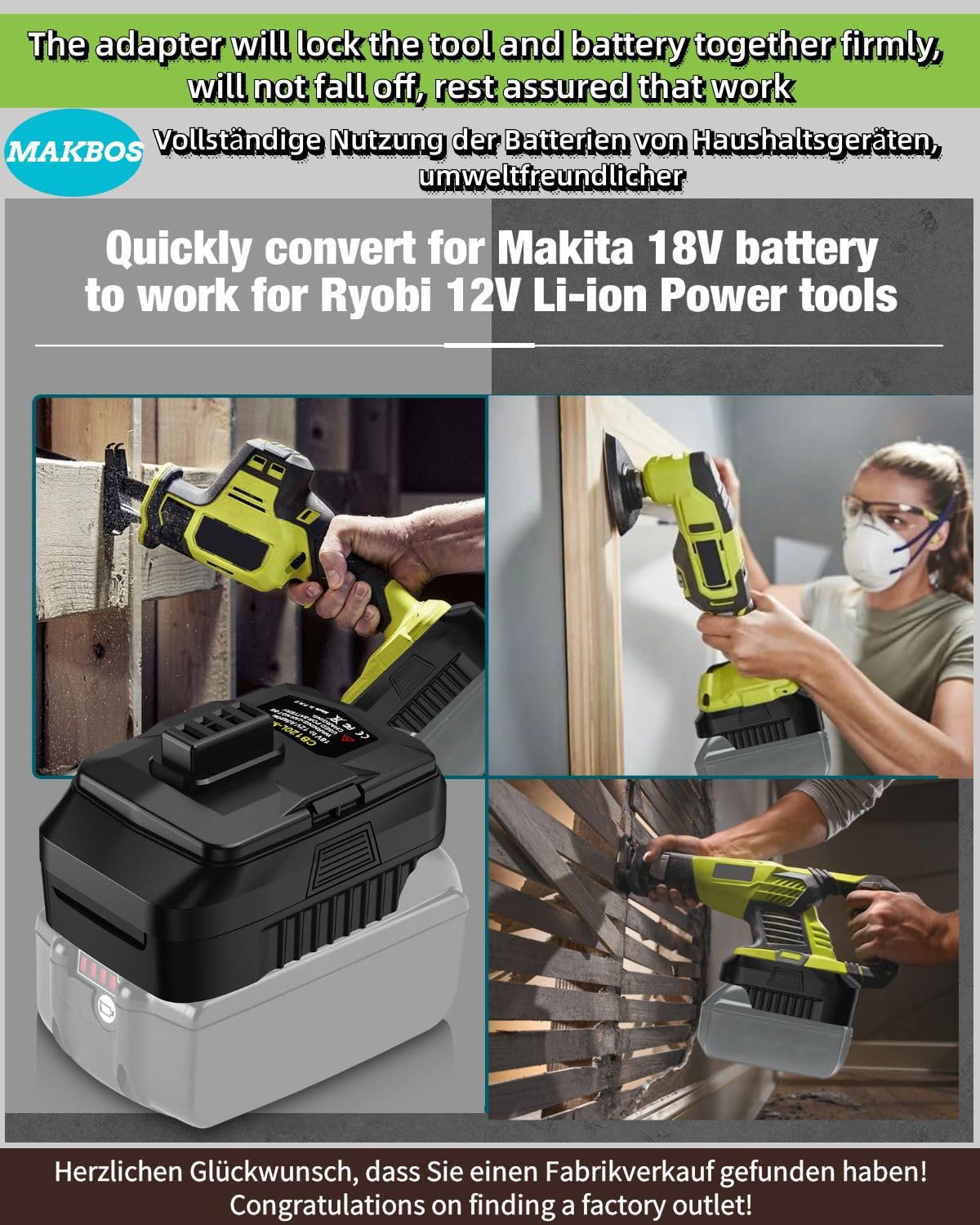 Amazon.co.jp: マキタ、リョービ12Vバッテリーアダプター、マキタ18V 