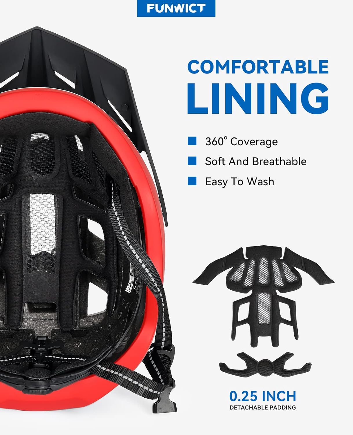 Adult Bike Helmet with Visor and Goggles for Men Women Mountain Road Bicycle Helmet Rechargeable Rear Light Cycling Helmet - Image 7