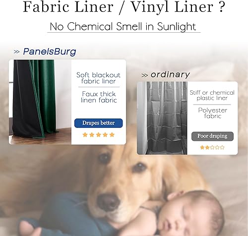Miniatura 149 de PANELSBURG Cortina de techo para cortinas de 102 pulgadas de largo, cortina de piso a techo, cortinas opacas plisadas para dormitorio, sala