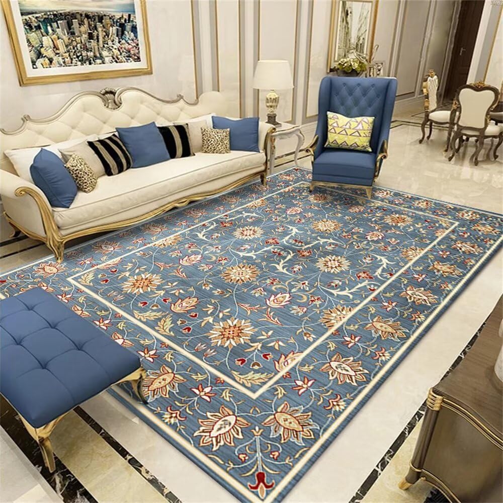 Tapis décoration florale lavable : fini les taches dans le salon