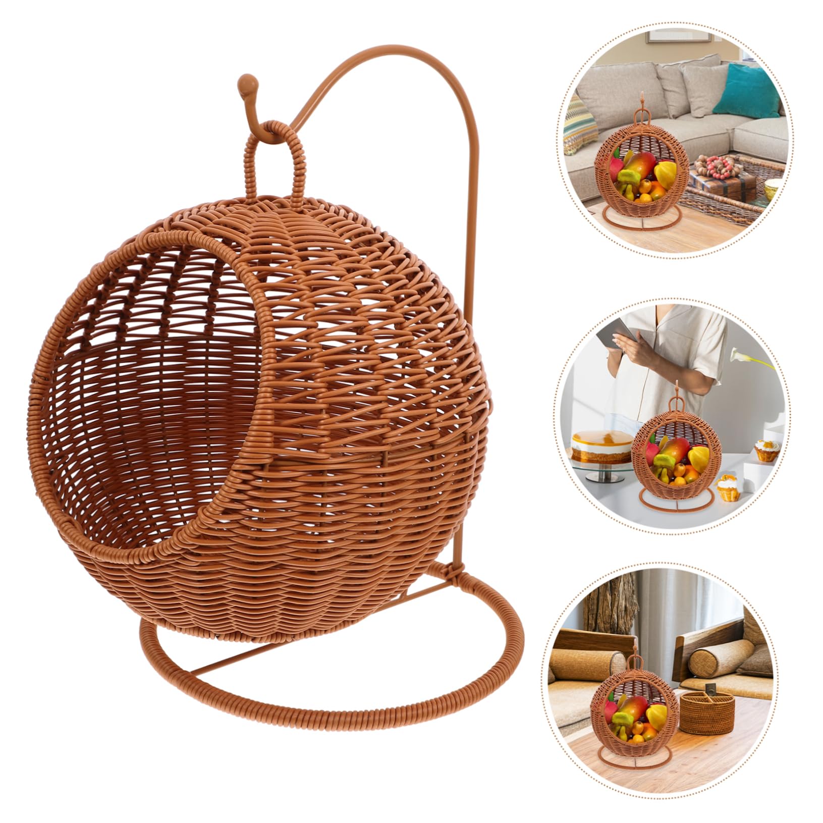 Zerodeko Contenitore Confettata in Pvc Marrone, Cesto per Frutta Originale e Resistente, la Conservazione di Frutta e Spezie in Cucina o Negozio