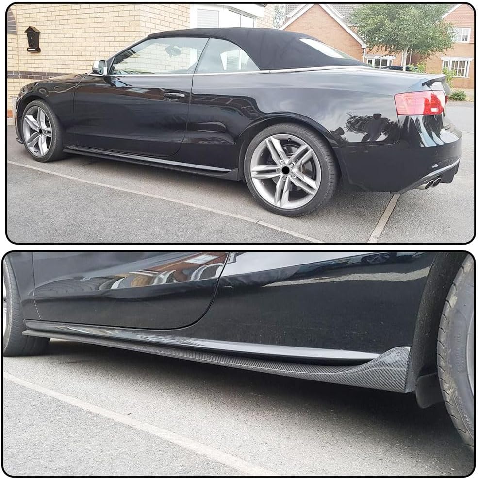 Carbon Fiber Side Skirts Fits for Audi A5 Sline S5 Coupe Convertible 2-Door 2008-2016 Under Door Rocker Panels Valance Extension Lip Factory Outlet