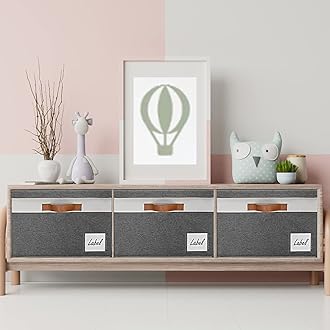 GhvyenntteS Extra Large Storage Bins with Lids, Foldable Fabric Storage Boxes with Lids and Handles, Storage Baskets with Lid and Label for Home Office (3 Pack, Grey, 15.75" x 11.8" x 10.2")