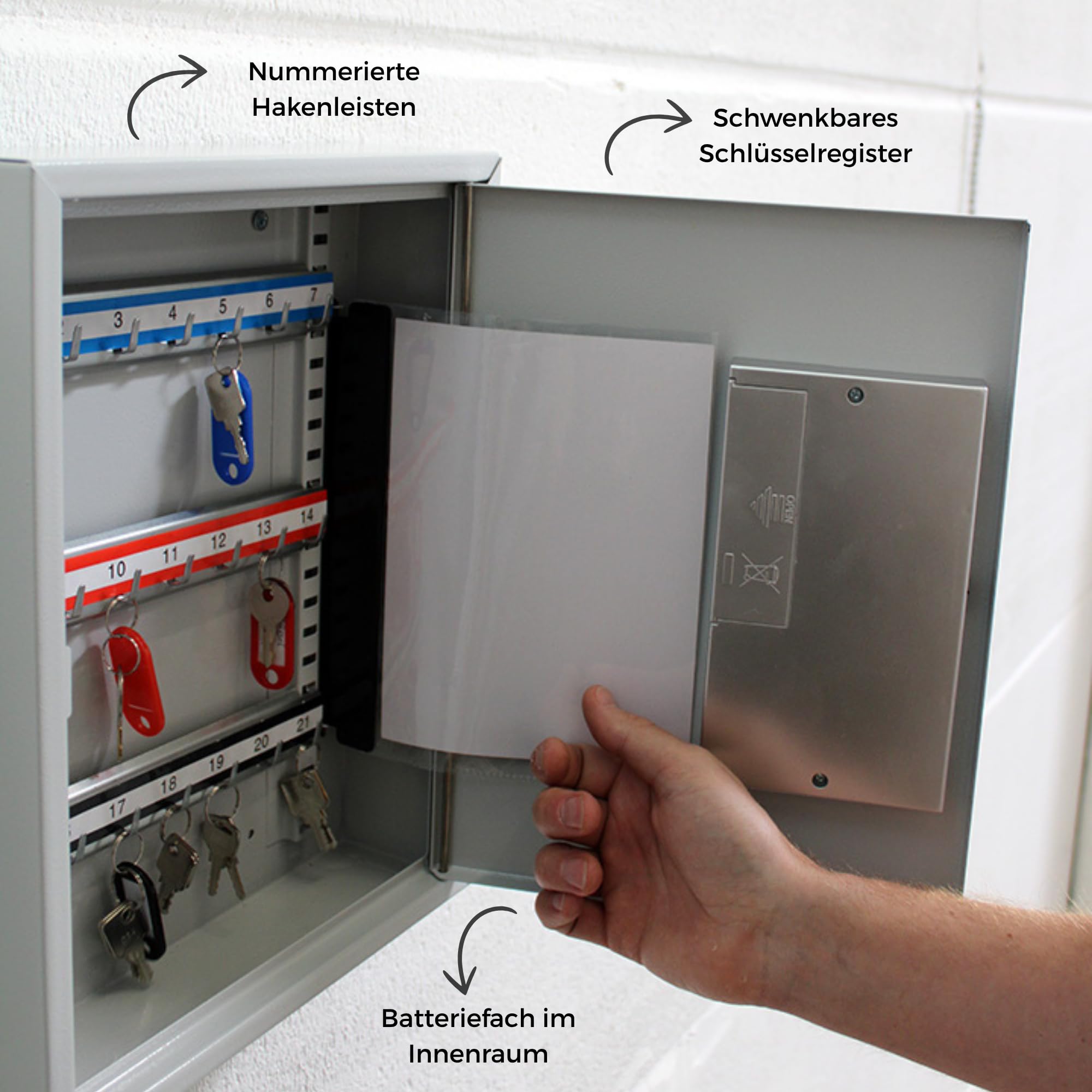 Wedo 10263237 Armoire à clés pour 32 clés avec fermeture à code + 2 clés